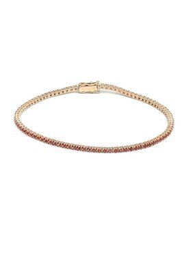 Blush Ember Pink Sapphire 14K (Custom) Yellow Gold Tennis Bracelet